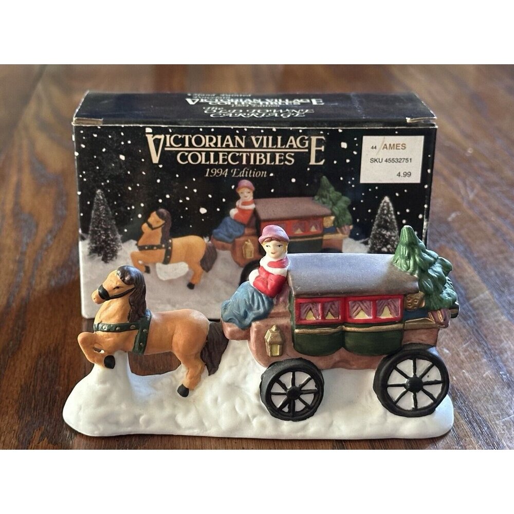 Victorian Village Collectibles Old Towne Carriage 1994 Hand Painted Porcelain‎